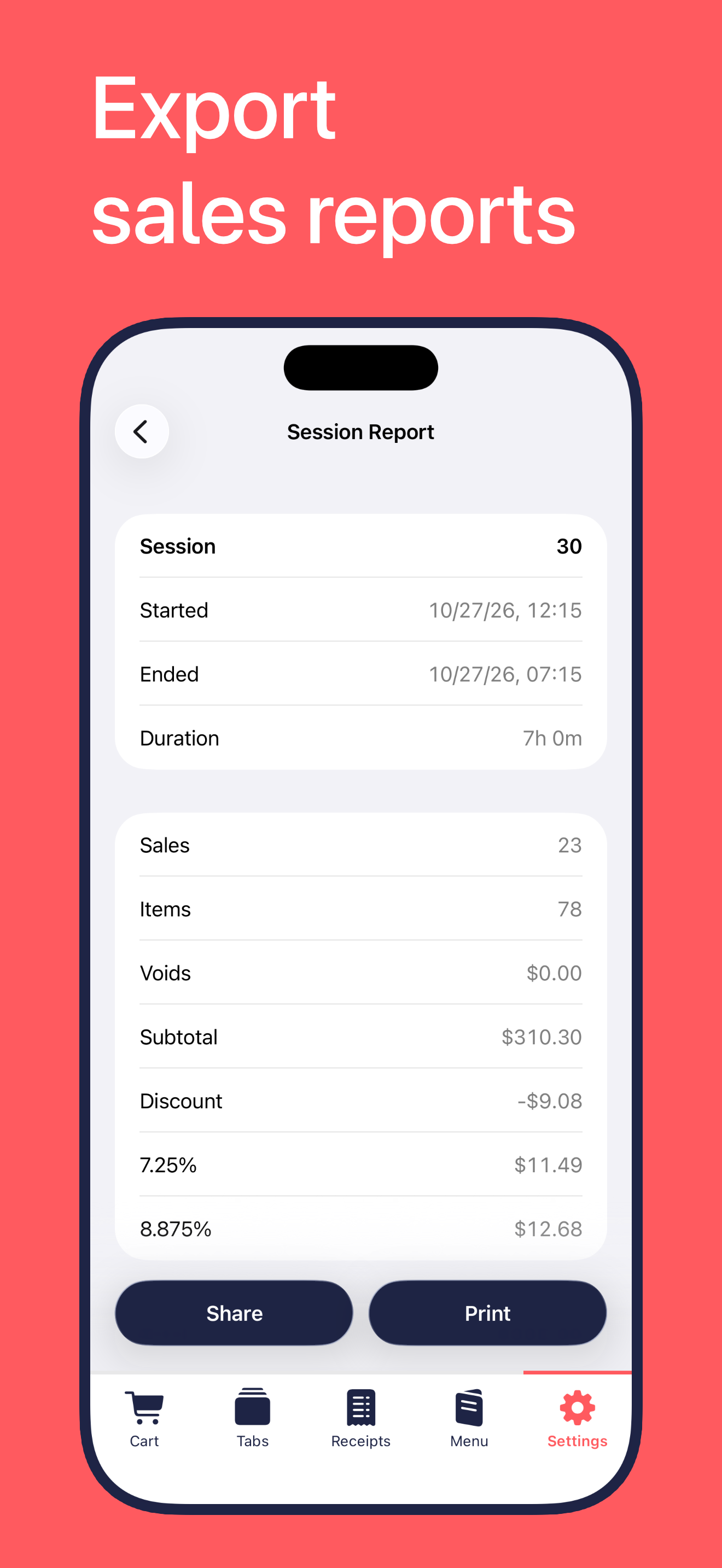 Export sales reports to Excel
